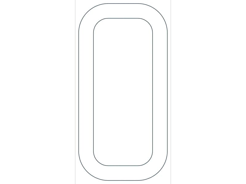 كتلة CAD قطاع فولاذي HSS6X3X1/2 — معاينة رسم خطي لملف DWG