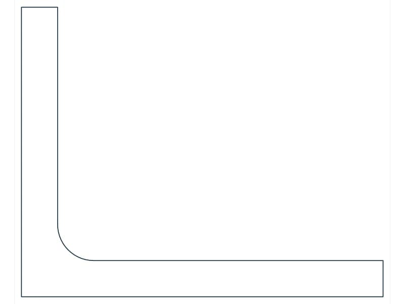 L2-1/2X2X1/4 Steel Section CAD block — line drawing preview of the DWG file
