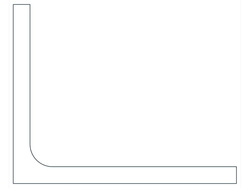 L2-1/2X2X3/16 Steel Section CAD block — line drawing preview of the DWG file