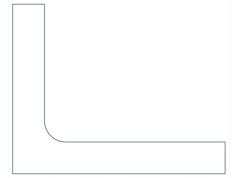L2-1/2X2X3/8 Steel Section CAD block — line drawing preview of the DWG file
