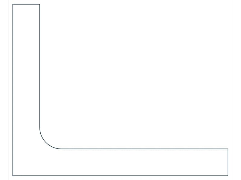 L2-1/2X2X5/16 Steel Section CAD block — line drawing preview of the DWG file