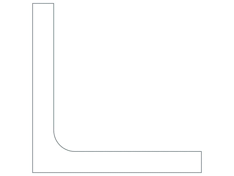 L2X2X1/4 Steel Section CAD block — line drawing preview of the DWG file