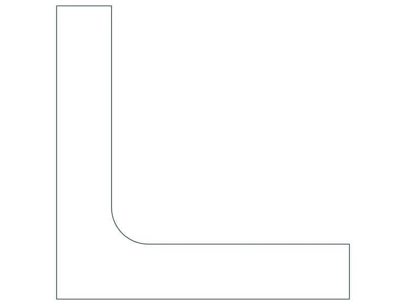 L2X2X3/8 Steel Section CAD block — line drawing preview of the DWG file