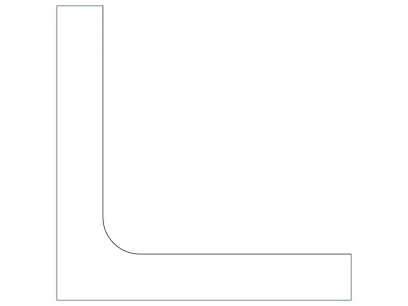 L2X2X5/16 Steel Section CAD block — line drawing preview of the DWG file