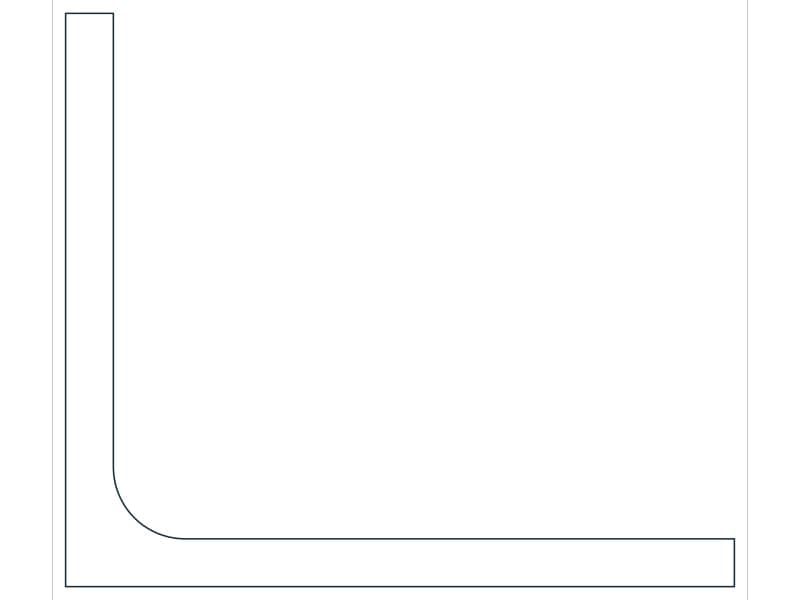 L3-1/2X3X1/4 Steel Section CAD block — line drawing preview of the DWG file