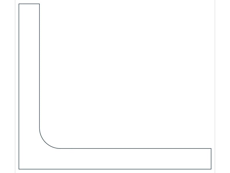 L3-1/2X3X3/8 Steel Section CAD block — line drawing preview of the DWG file