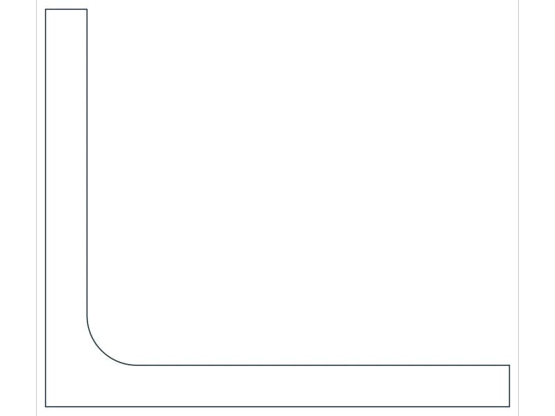 L3-1/2X3X5/16 Steel Section CAD block — line drawing preview of the DWG file