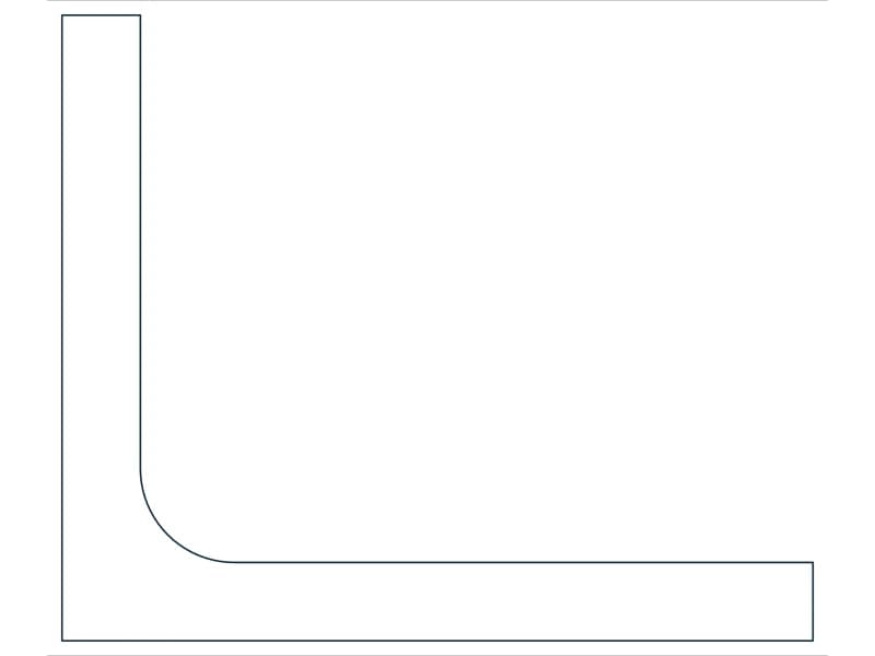 L3X2-1/2X5/16 Steel Section CAD block — line drawing preview of the DWG file