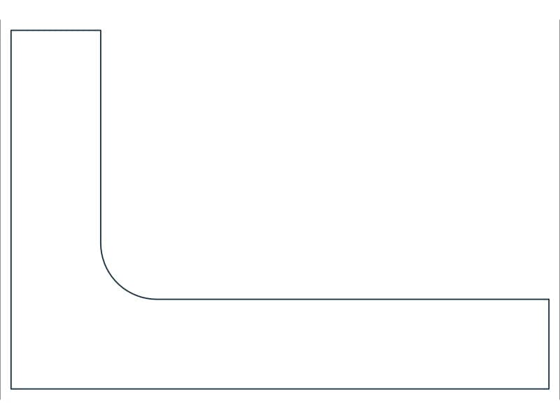 L3X2X1/2 Steel Section CAD block — line drawing preview of the DWG file