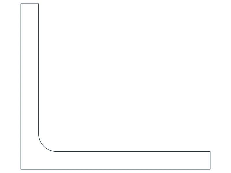 L4X3-1/2X3/8 Steel Section CAD block — line drawing preview of the DWG file