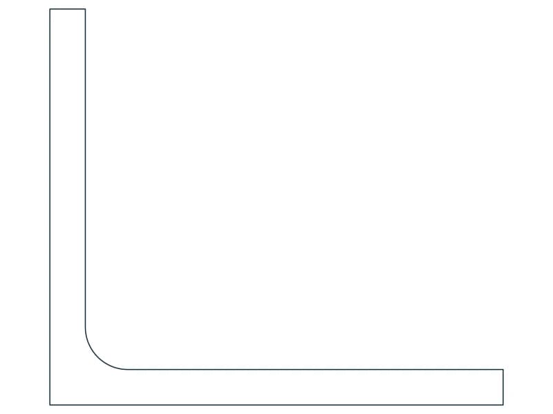L4X3-1/2X5/16 Steel Section CAD block — line drawing preview of the DWG file