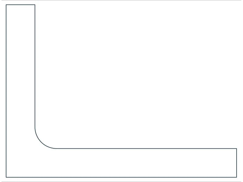 L4X3X1/2 Steel Section CAD block — line drawing preview of the DWG file