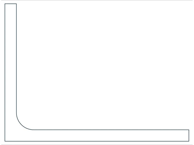 L4X3X1/4 Steel Section CAD block — line drawing preview of the DWG file