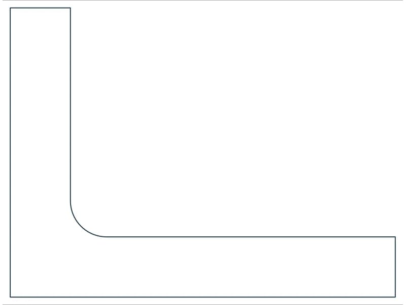 L4X3X5/8 Steel Section CAD block — line drawing preview of the DWG file