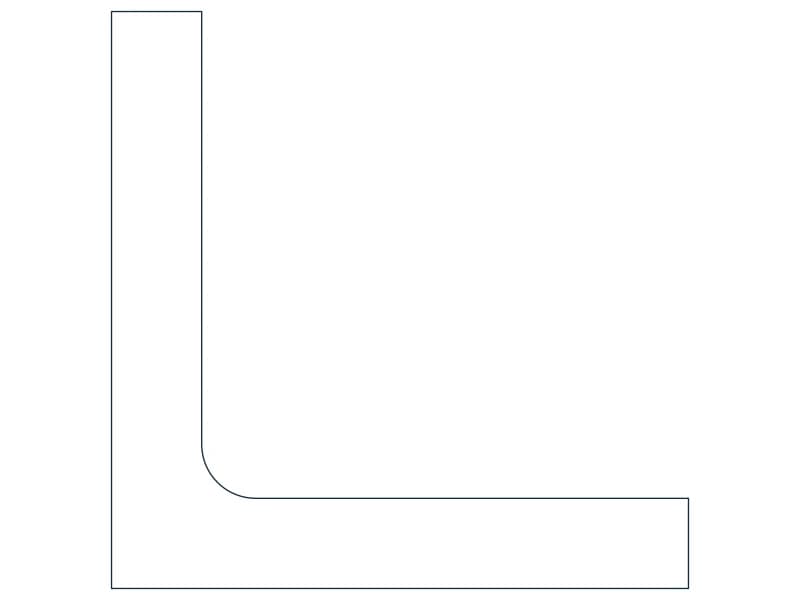 L4X4X5/8 Steel Section CAD block — line drawing preview of the DWG file