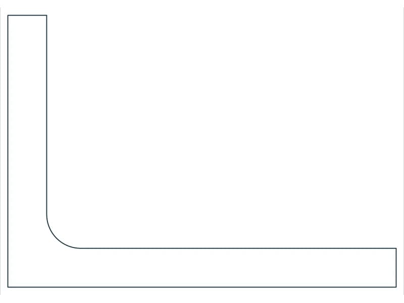 L5X3-1/2X1/2 Steel Section CAD block — line drawing preview of the DWG file