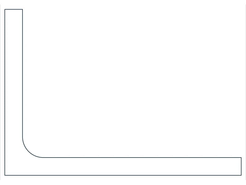 L5X3-1/2X3/8 Steel Section CAD block — line drawing preview of the DWG file