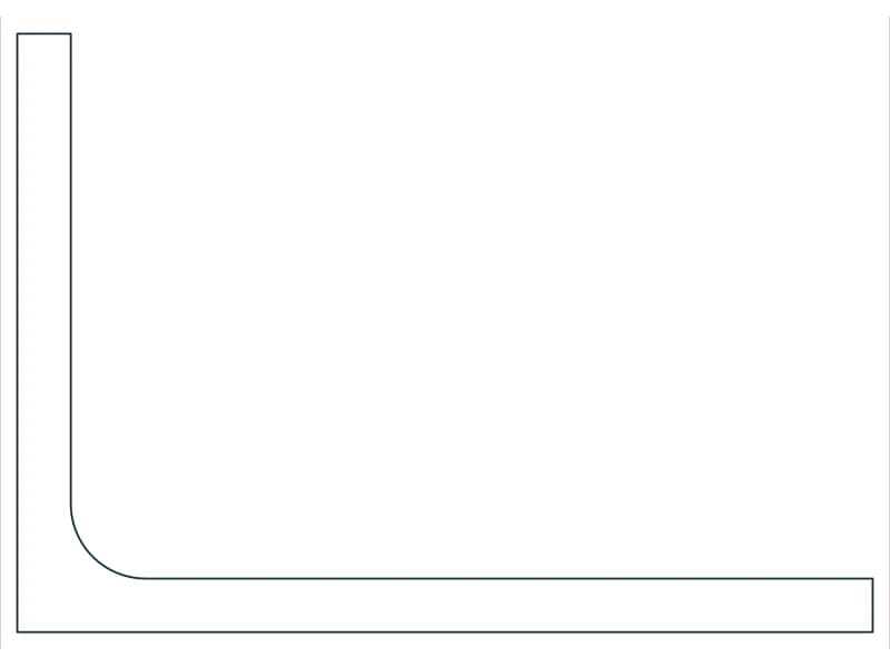 L5X3-1/2X5/16 Steel Section CAD block — line drawing preview of the DWG file