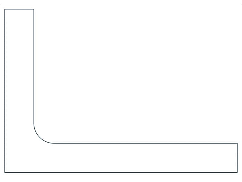 L5X3-1/2X5/8 Steel Section CAD block — line drawing preview of the DWG file