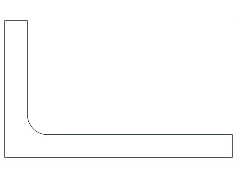 L5X3X1/2 Steel Section CAD block — line drawing preview of the DWG file