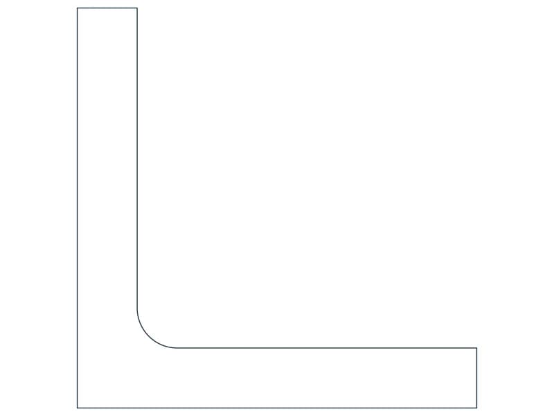 L5X5X3/4 Steel Section CAD block — line drawing preview of the DWG file