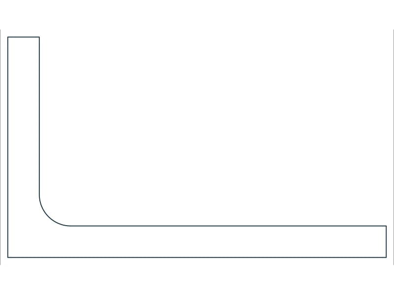 L6X3-1/2X1/2 Steel Section CAD block — line drawing preview of the DWG file