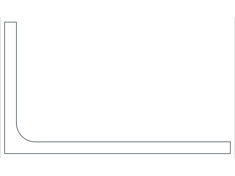 L6X3-1/2X5/16 Steel Section CAD block — line drawing preview of the DWG file