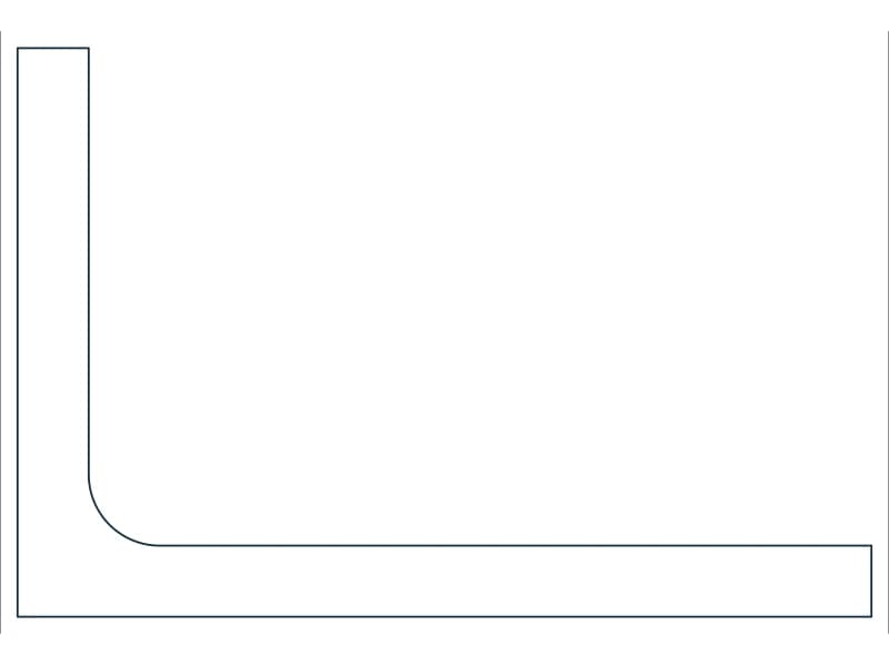 L6X4X1/2 Steel Section CAD block — line drawing preview of the DWG file