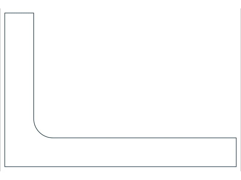 L6X4X3/4 Steel Section CAD block — line drawing preview of the DWG file