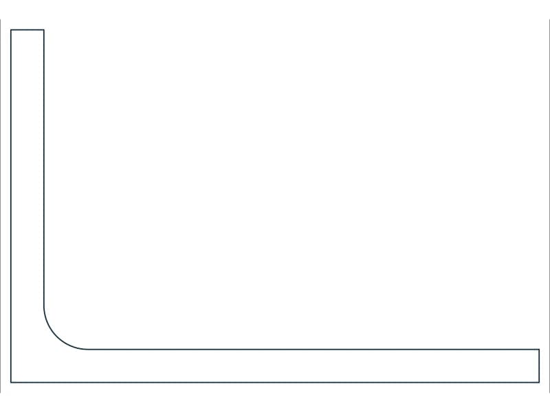 L6X4X3/8 Steel Section CAD block — line drawing preview of the DWG file