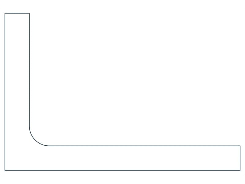 L6X4X5/8 Steel Section CAD block — line drawing preview of the DWG file