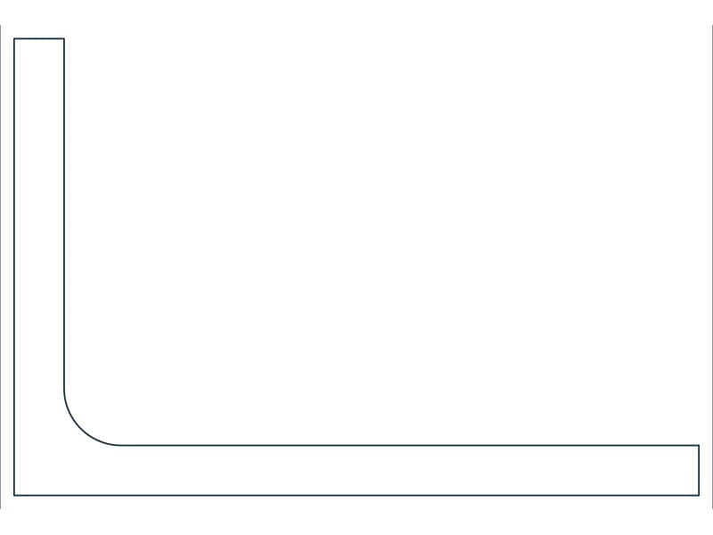 L6X4X7/16 Steel Section CAD block — line drawing preview of the DWG file