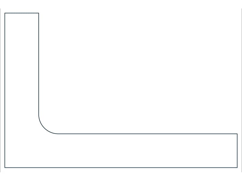 L6X4X7/8 Steel Section CAD block — line drawing preview of the DWG file