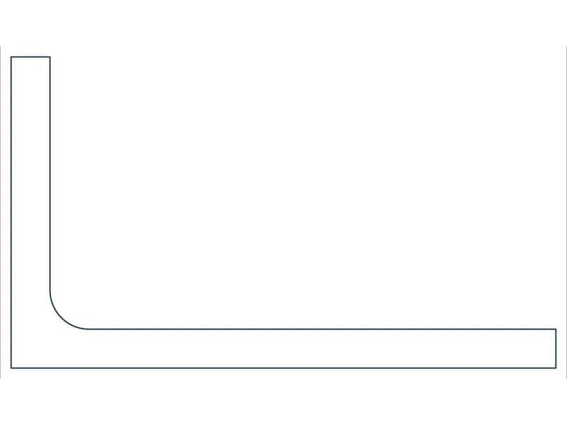 L7X4X1/2 Steel Section CAD block — line drawing preview of the DWG file
