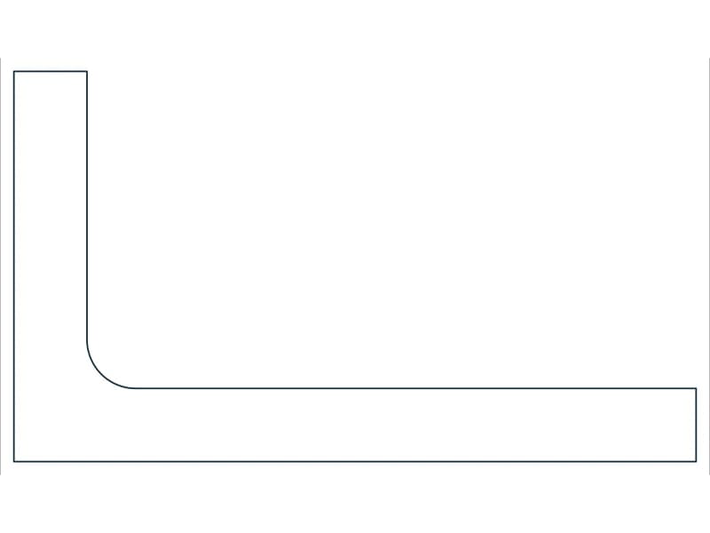 L7X4X3/4 Steel Section CAD block — line drawing preview of the DWG file