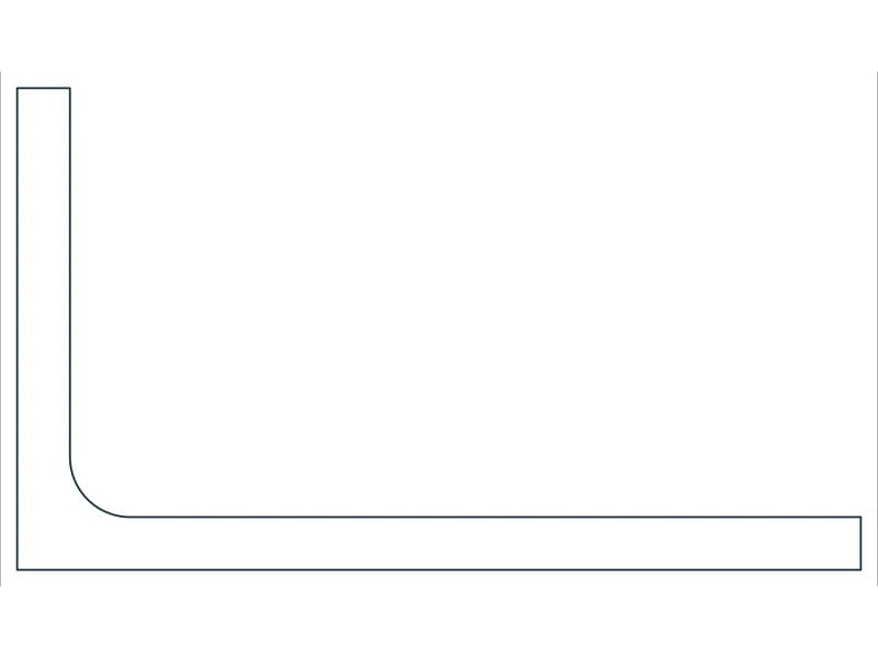 L7X4X7/16 Steel Section CAD block — line drawing preview of the DWG file