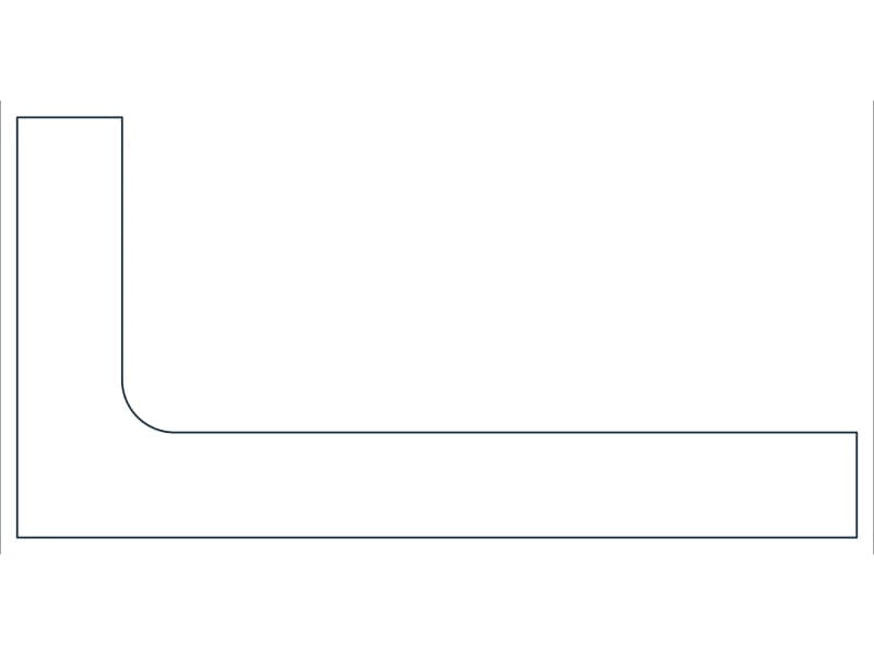 L8X4X1 Steel Section CAD block — line drawing preview of the DWG file