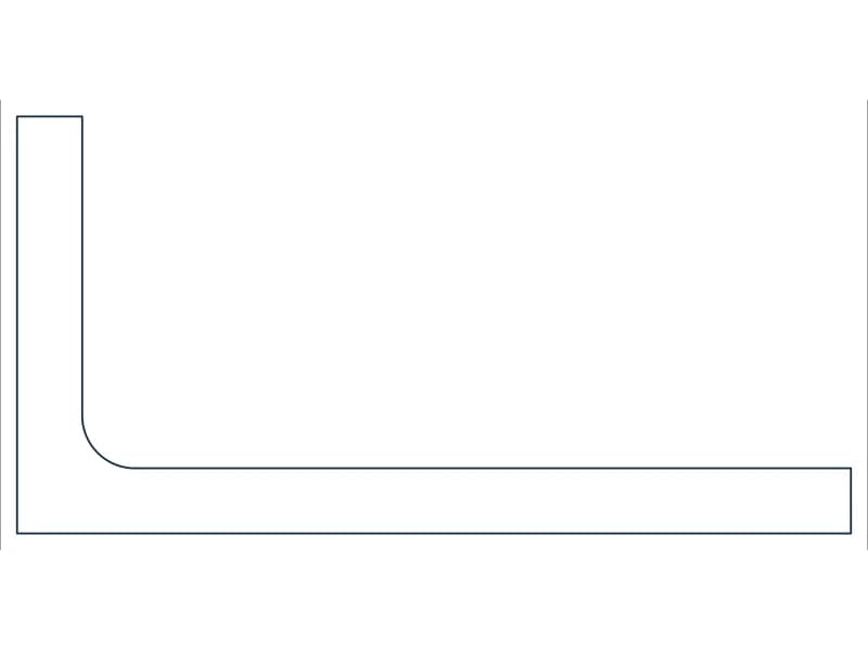 L8X4X5/8 Steel Section CAD block — line drawing preview of the DWG file