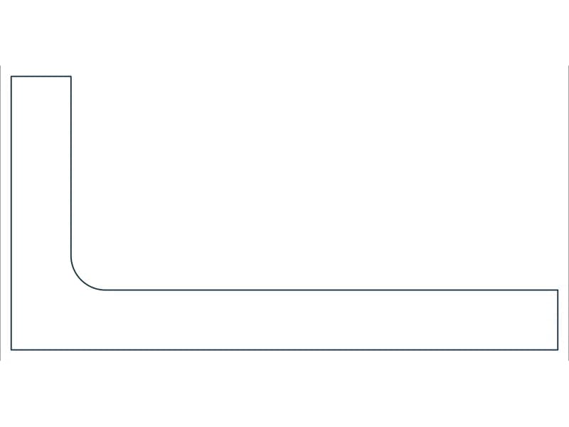 L8X4X7/8 Steel Section CAD block — line drawing preview of the DWG file