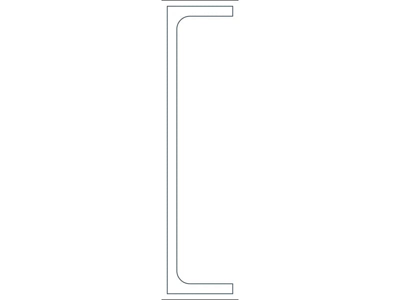 MC18X51.9 Steel Section CAD block — line drawing preview of the DWG file