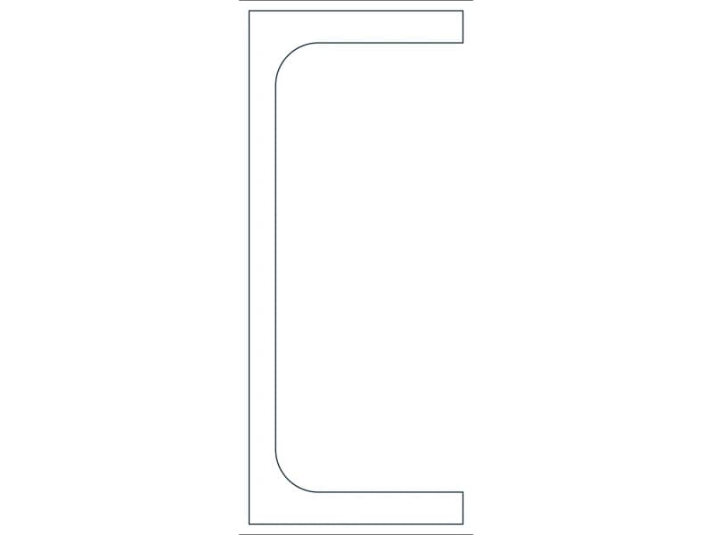 MC6X12 Steel Section CAD block — line drawing preview of the DWG file