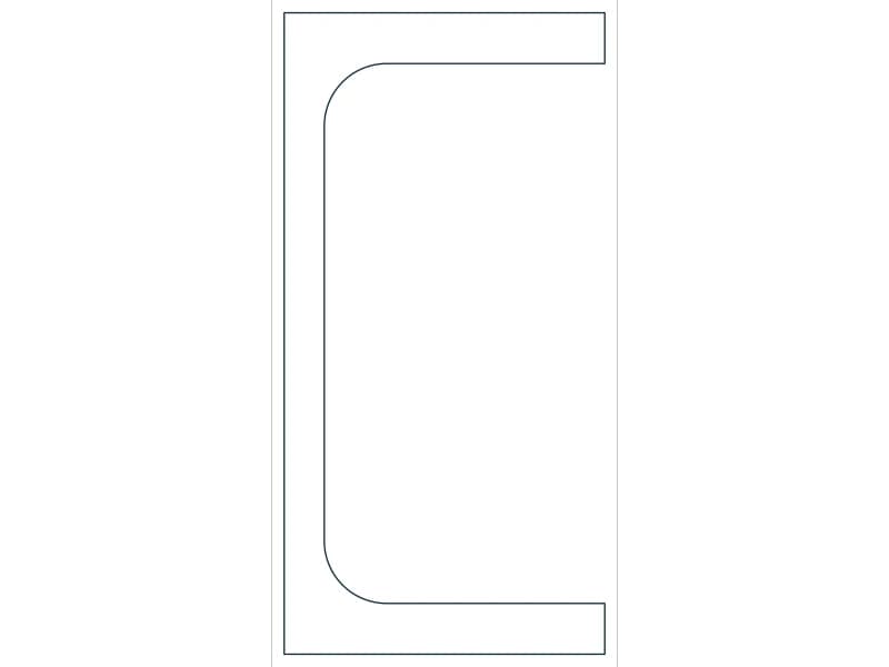 MC6X16.3 Steel Section CAD block — line drawing preview of the DWG file