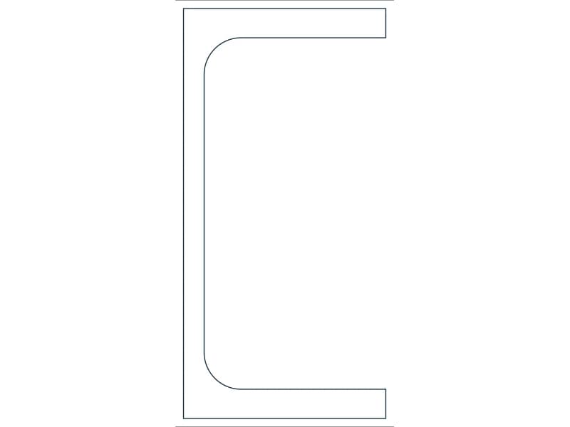 MC7X19.1 Steel Section CAD block — line drawing preview of the DWG file
