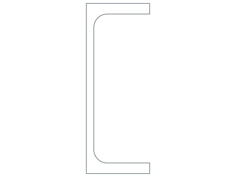 MC8X18.7 Steel Section CAD block — line drawing preview of the DWG file
