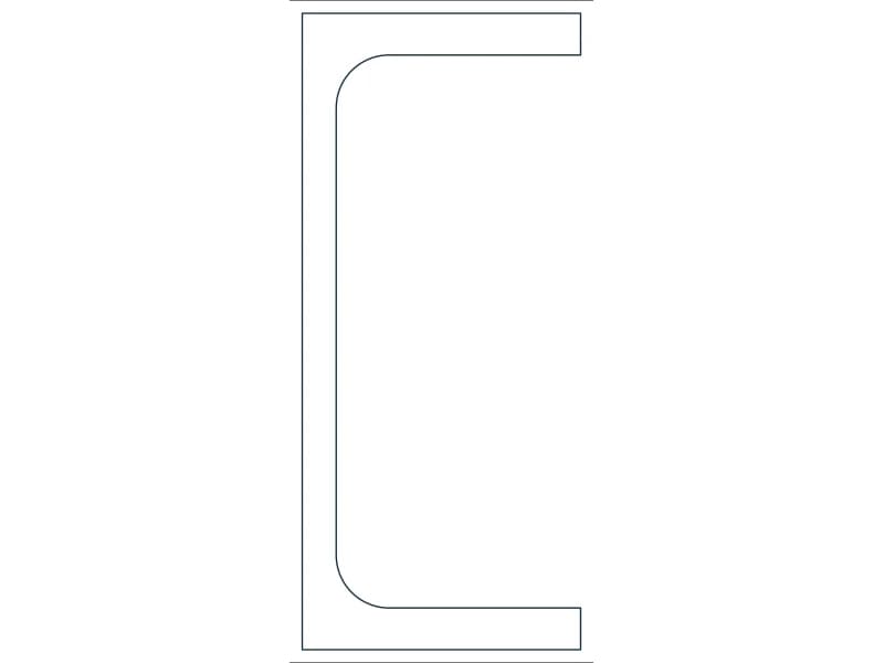 MC8X22.8 Steel Section CAD block — line drawing preview of the DWG file