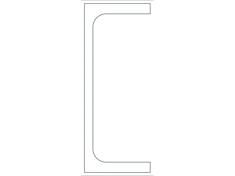 MC9X25.4 Steel Section CAD block — line drawing preview of the DWG file