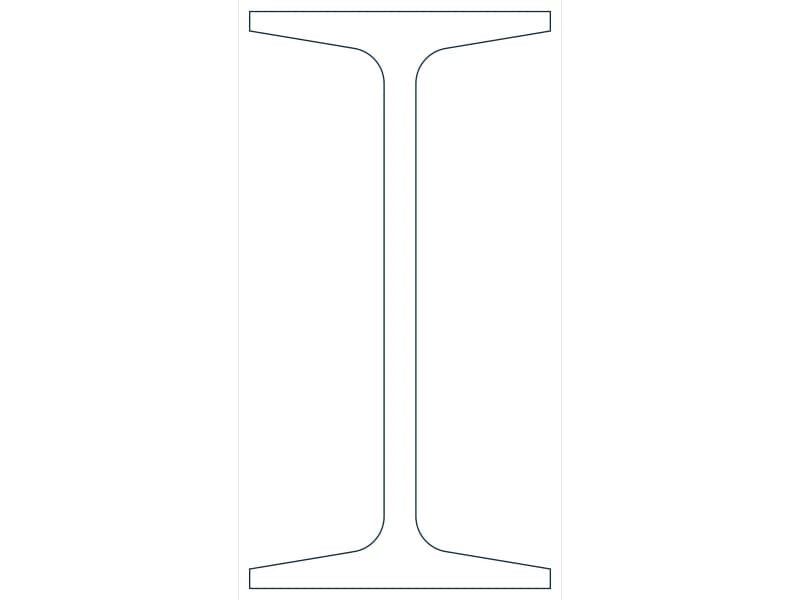 S8X23 Steel Section CAD block — line drawing preview of the DWG file