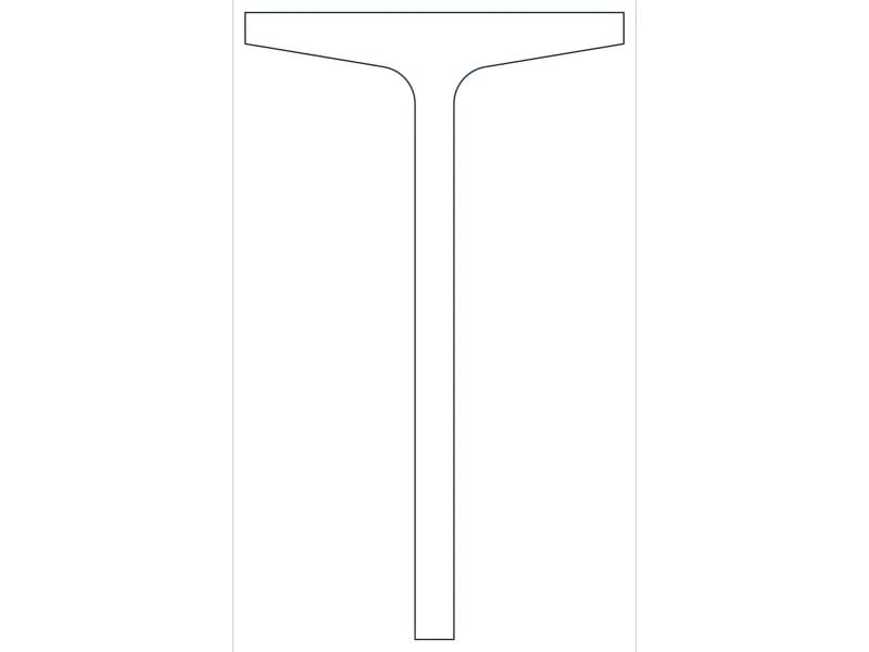 ST12X50 Steel Section CAD block — line drawing preview of the DWG file
