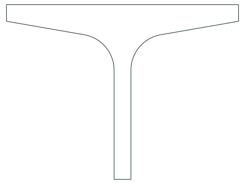 ST2X3.85 Steel Section CAD block — line drawing preview of the DWG file