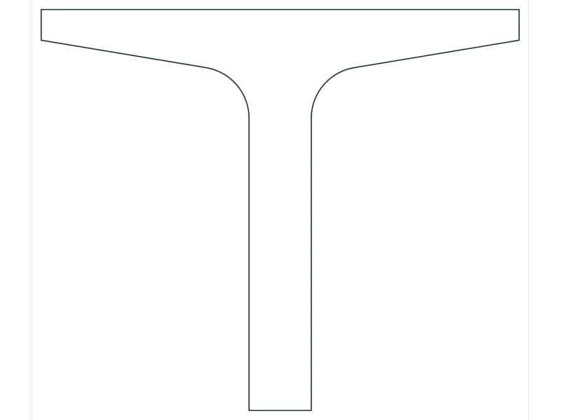 ST3X8.6 Steel Section CAD block — line drawing preview of the DWG file